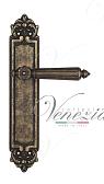 Дверная ручка Venezia на планке PL96 мод. Castello (ант. бронза) проходная
