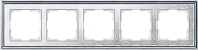 Рамка на 5 постов (хром/белый) WL77-Frame-05