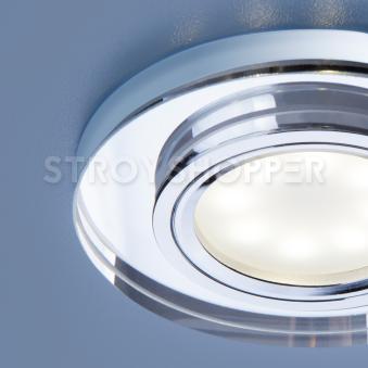 Встраиваемый точечный светильник со светодиодной подсветкой 2227 MR16 SL зеркальный/серебро